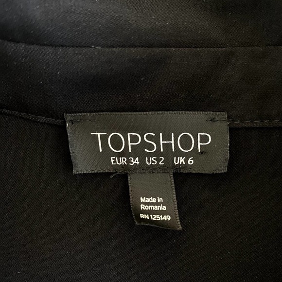 Topshop | Black Longsleeve Button Down Shirtwaist Dress | Size: 2 - Picture 4 of 9